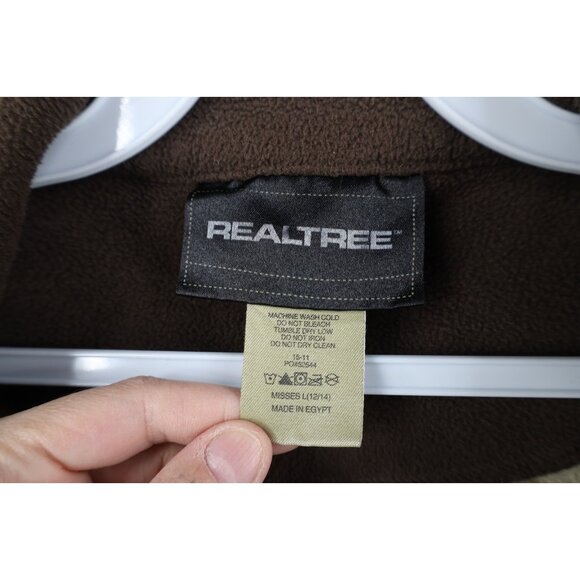 Vtg Y2K Streetwear Womens L Faded Realtreee Camouflage Half Zip Fleece Jacket - Picture 7 of 14